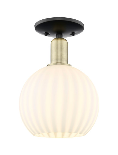 Arcadia One Light Semi-Flush Mount in Black Antique Brass (405|7161CBABG12178WV)