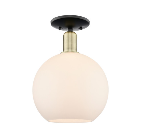 Arcadia One Light Semi-Flush Mount in Black Antique Brass (405|7161CBABG12110)