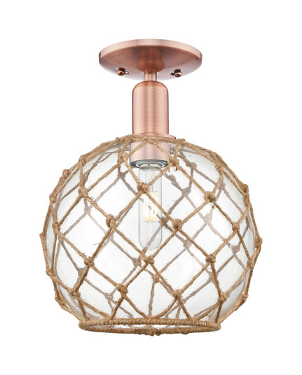 Arcadia One Light Semi-Flush Mount in Antique Copper (405|7161CACG12210RB)