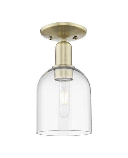 Arcadia One Light Semi-Flush Mount in Antique Brass (405|7161CABG5586CL)