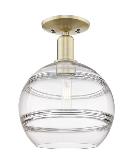 Arcadia One Light Semi-Flush Mount in Antique Brass (405|7161CABG55610CL)