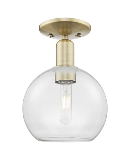 Arcadia One Light Semi-Flush Mount in Antique Brass (405|7161CABG1228)