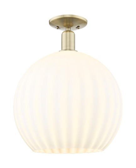 Arcadia One Light Semi-Flush Mount in Antique Brass (405|7161CABG121714WV)