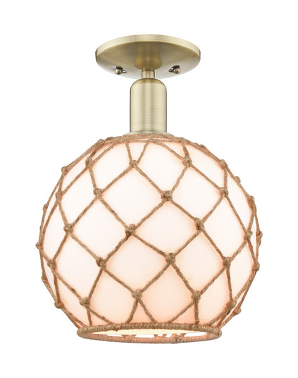 Arcadia One Light Semi-Flush Mount in Antique Brass (405|7161CABG12110RB)