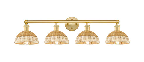 Edison Four Light Bath Vanity in Satin Gold (405|6164WSGNBD275NAT)