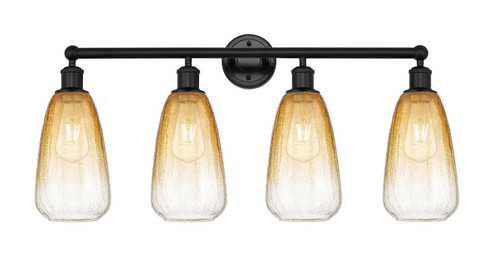 Edison Four Light Bath Vanity in Matte Black (405|6164WBKG4806AM)