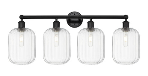 Edison Four Light Bath Vanity in Matte Black (405|6164WBKG4607CL)