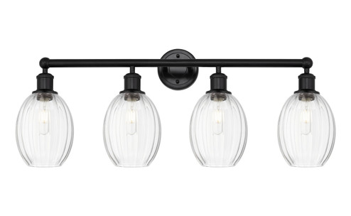 Edison Four Light Bath Vanity in Matte Black (405|6164WBKG4596CL)