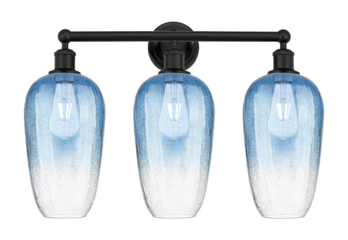 Edison Three Light Bath Vanity in Matte Black (405|6163WBKG4847SB)
