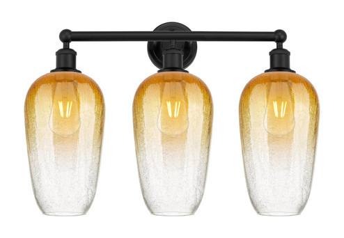 Edison Three Light Bath Vanity in Matte Black (405|6163WBKG4847AM)