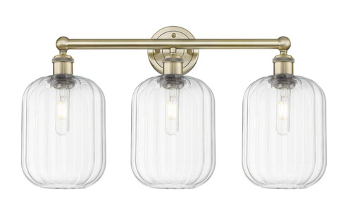 Edison Three Light Bath Vanity in Antique Brass (405|6163WABG4607CL)