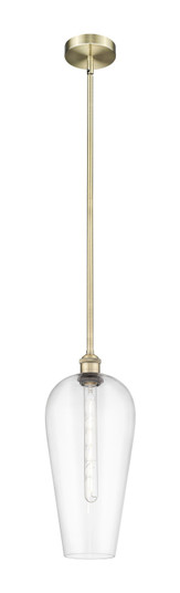 Edison One Light Mini Pendant in Antique Brass (405|6161SABG4568CL)