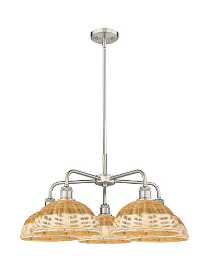 Ballston Five Light Chandelier in Satin Nickel (405|5165CRSNNBD29NAT)