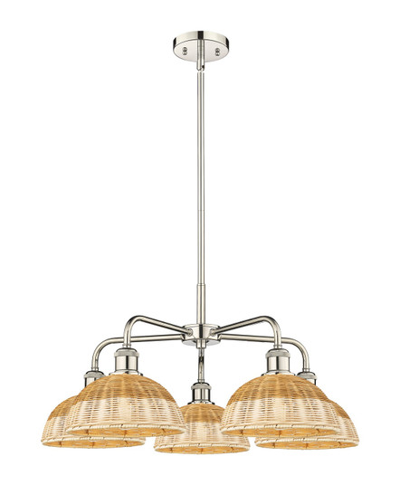 Ballston Five Light Chandelier in Polished Nickel (405|5165CRPNNBD29NAT)