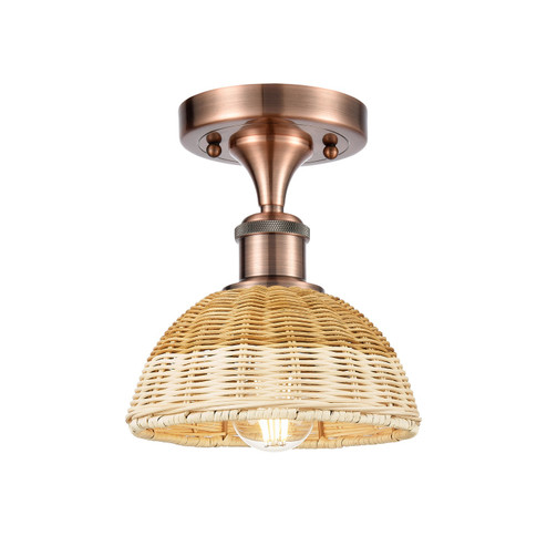 Ballston One Light Semi-Flush Mount in Antique Copper (405|5161CACNBD275NAT)