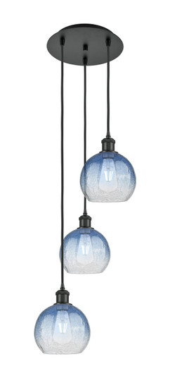 Ballston Three Light Pendant in Matte Black (405|113B3PBKG4838SB)