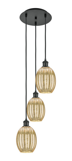 Ballston Three Light Pendant in Matte Black (405|113B3PBKG4596ME)