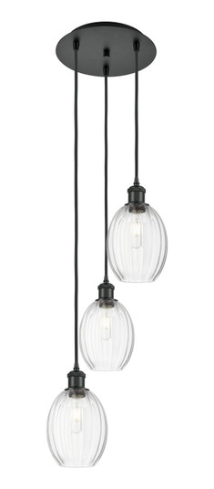 Ballston Three Light Pendant in Matte Black (405|113B3PBKG4596CL)
