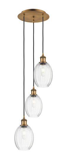 Ballston Three Light Pendant in Brushed Brass (405|113B3PBBG4596CL)