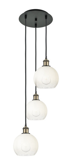 Ballston Three Light Pendant in Black Antique Brass (405|113B3PBABG4838OP)