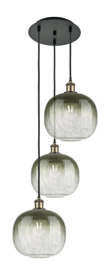 Ballston Three Light Pendant in Black Antique Brass (405|113B3PBABG48110SL)