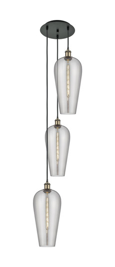 Ballston Three Light Pendant in Black Antique Brass (405|113B3PBABG4568SM)