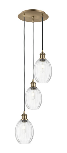 Ballston Three Light Pendant in Antique Brass (405|113B3PABG4596CL)