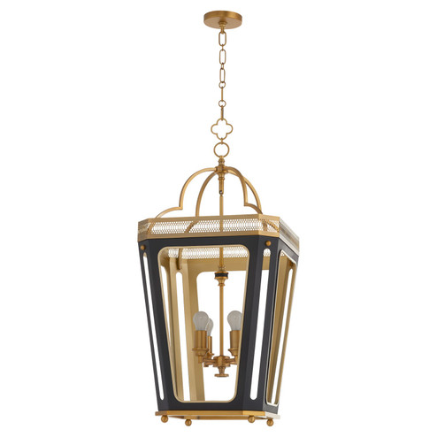 Loire Four Light Pendant in Matte Black|Brushed Brass (19|84045947)