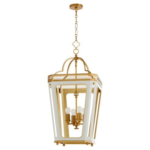 Loire Four Light Pendant in Studio White|Brushed Brass (19|84040847)