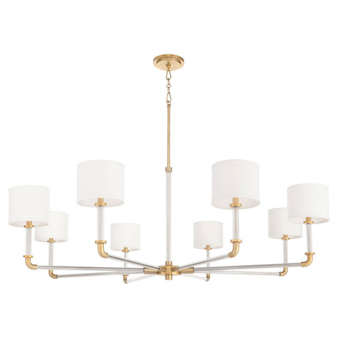 Hightower Eight Light Chandelier in Clear/Aged Brass (208|11955) Hightower Eight Light Chandelier in Clear/Aged Brass (208|11955)