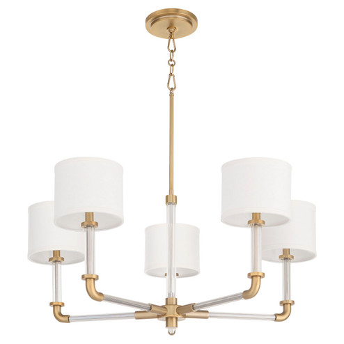 Hightower Five Light Chandelier in Clear/Aged Brass (208|11954)