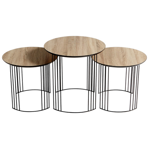 Nesting Tables in Oak Veneer And Black (208|09629)