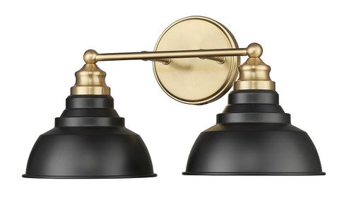 Bishop Two Light Vanity in Matte Black and Brass (106|IN40027BK)