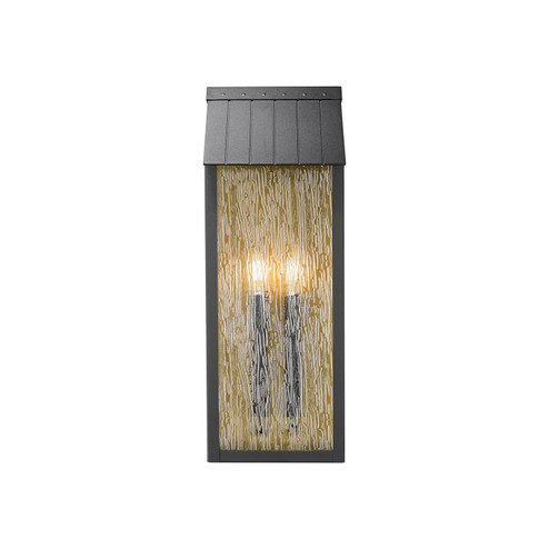 Point Two Light Outdoor Wall Sconce in Black, Brass (78|AC8058BK)