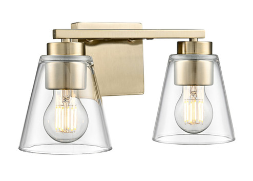 Strayhan Two Light Vanity in Modern Gold (59|64002MG)