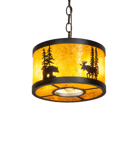 Moose & Black Bear Three Light Pendant in Textured Black (57|288428)