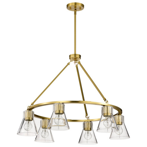 Gianna Six Light Chandelier in Vintage Brass (72|608345)