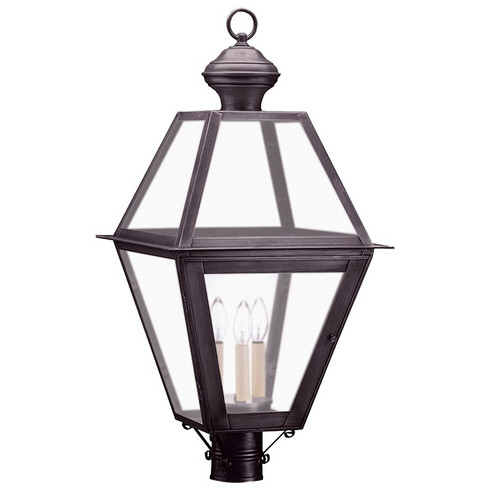 Boston Three Light Post Mount in Dark Brass (196|1073DBLT3FST)