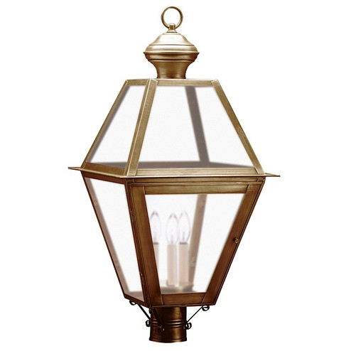 Boston Three Light Post Mount in Antique Brass (196|1073ABLT3FST)