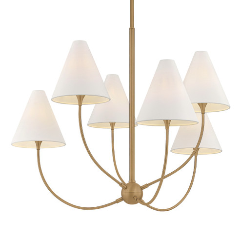 Evermore Six Light Chandelier in Patina Brass (67|F1941PBR)