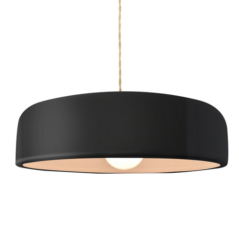 Radiance Collection One Light Pendant in Matte Black (102|CER6575BLKMBLKBEIGTWST)