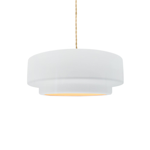 Radiance Collection One Light Pendant in Brushed Brass (102|CER6540WHTBRSSBEIGTWST)