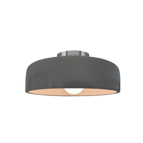 Radiance Collection One Light Semi-Flush Mount in Brushed Nickel (102|CER6340GRYNCKL)
