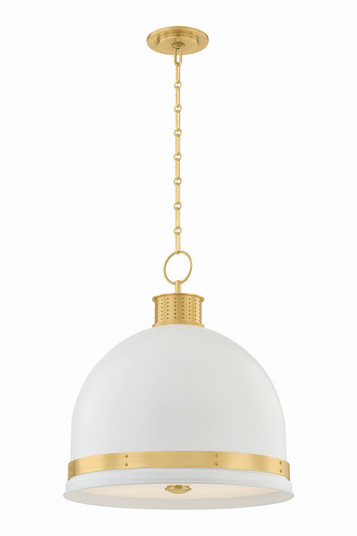 Briscoe Three Light Pendant in Aged Brass (70|2133AGBSWH)