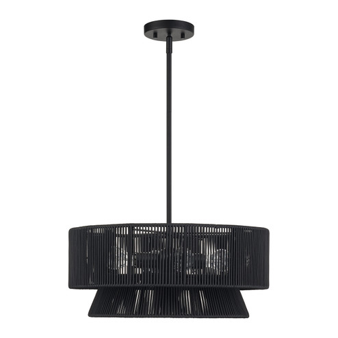 Florell Four Light Chandelier in Black (107|6025404)