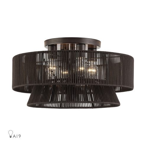 Florell Four Light Semi-Flush Mount in English Bronze (107|4914892)