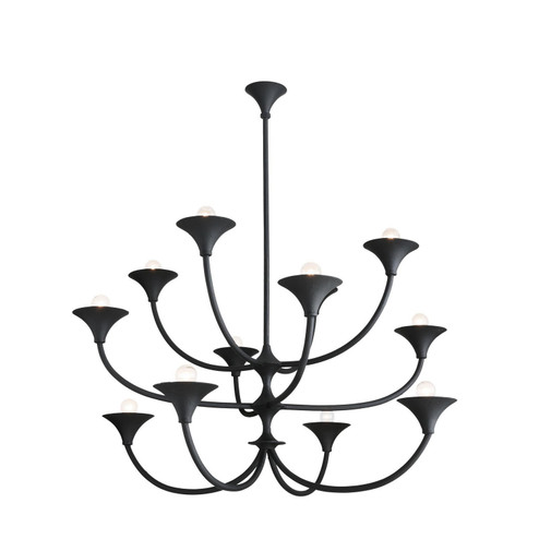 Larkin 12 Light Chandelier in Black Gesso (314|DLI09)
