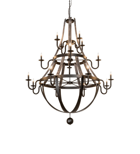 Barrel Stave 16 Light Chandelier in Oil Rubbed Bronze/Gray Reclaimed Elm (57|282862)
