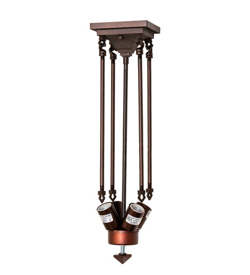 Mission Four Light Semi-Flushmount Hardware in Mahogany Bronze (57|261780)