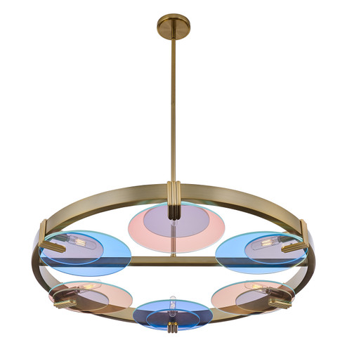 Optics Six Light Chandelier in Winter Brass (33|528555WB)